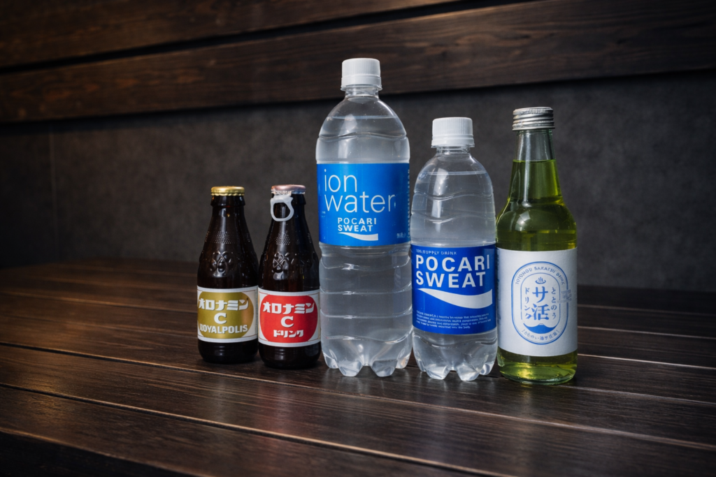 SAUNA＆coで販売中のサウナドリンク一覧（オロポ・イオンウォーター・サ活ドリンク）